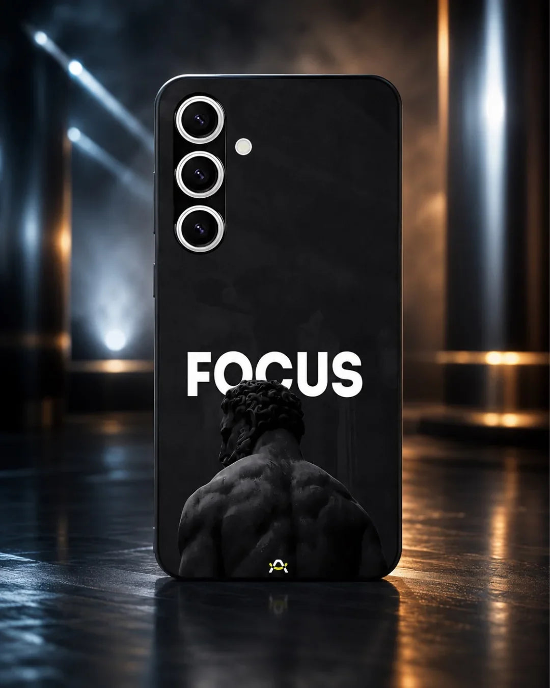 Focus Statue Phone Case - Bold Black Motivational Print for iPhone, Samsung, Pixel, OnePlus & Vivo