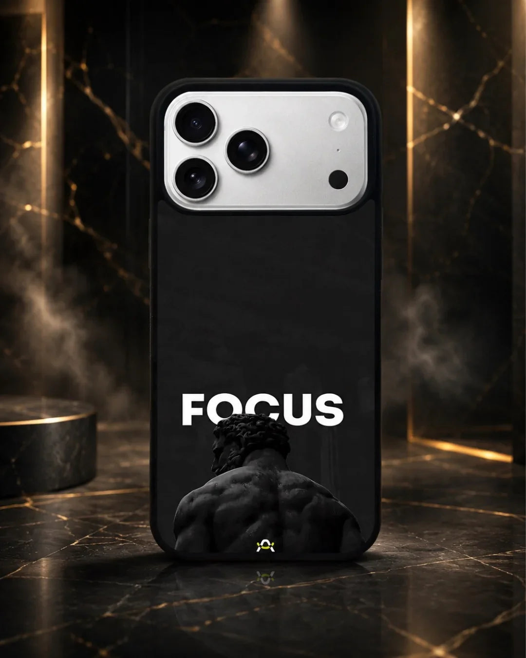 Focus Statue Phone Case - Bold Black Motivational Print for iPhone, Samsung, Pixel, OnePlus & Vivo