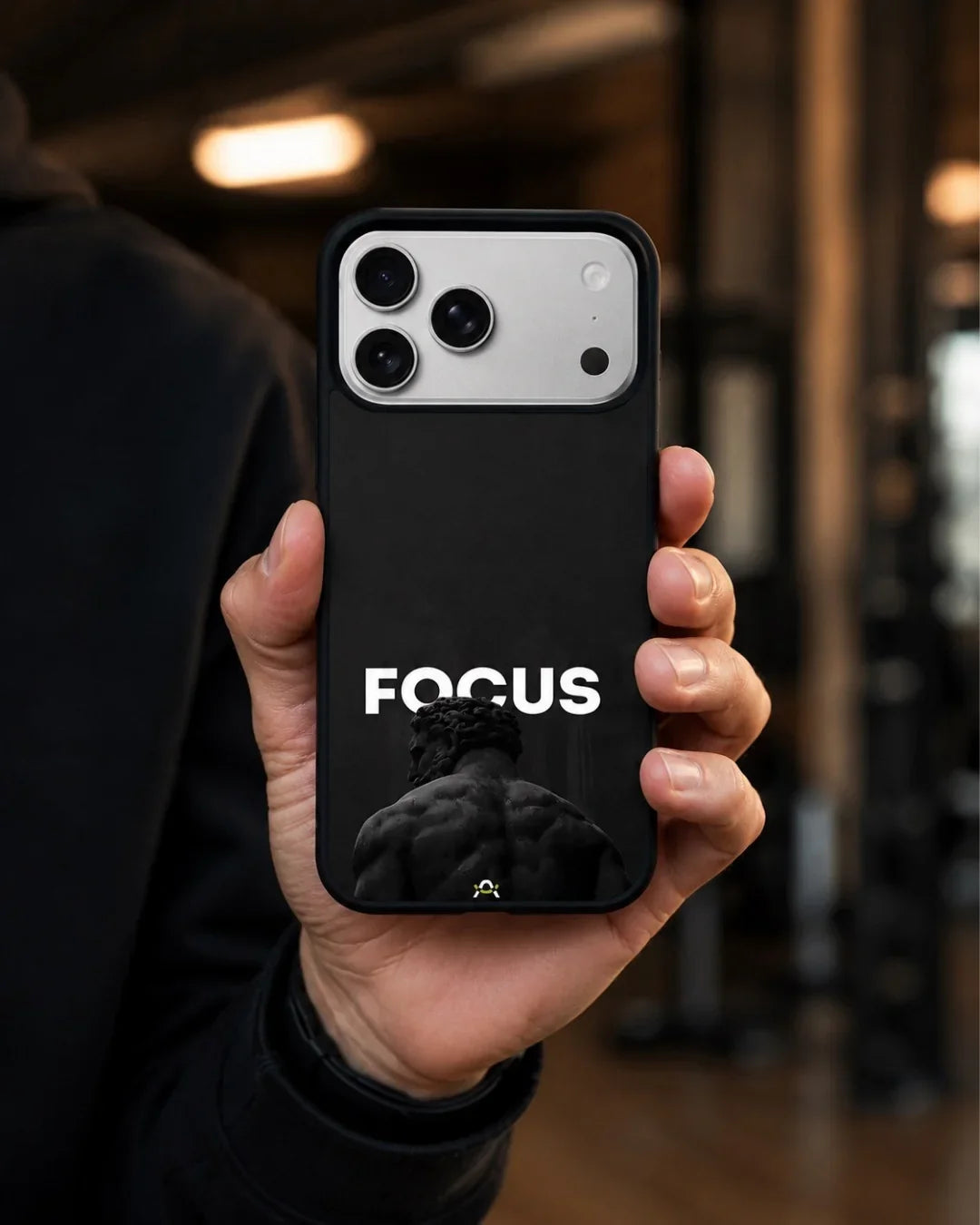 Focus Statue Phone Case - Bold Black Motivational Print for iPhone, Samsung, Pixel, OnePlus & Vivo