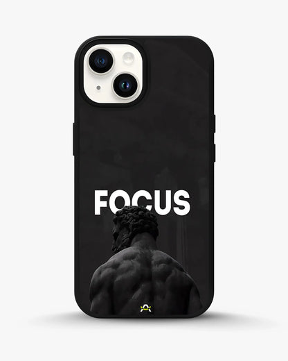 Focus Statue Phone Case - Bold Black Motivational Print for iPhone, Samsung, Pixel, OnePlus & Vivo