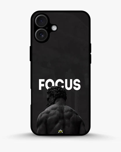 Focus Statue Phone Case - Bold Black Motivational Print for iPhone, Samsung, Pixel, OnePlus & Vivo