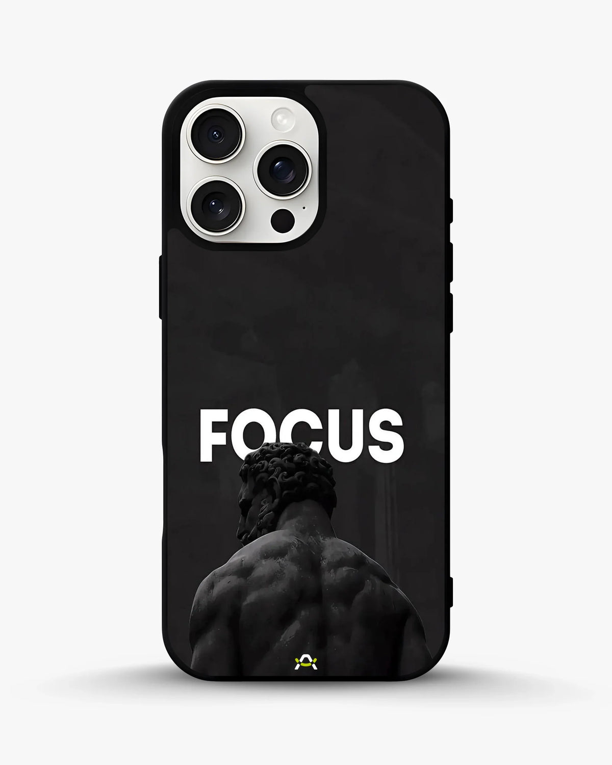 Focus Statue Phone Case - Bold Black Motivational Print for iPhone, Samsung, Pixel, OnePlus & Vivo