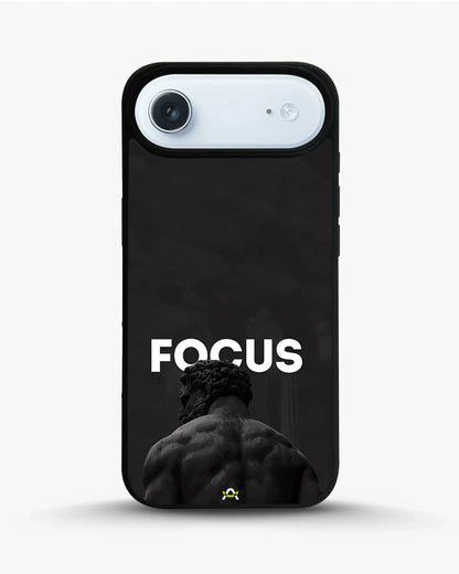 Focus Statue Phone Case - Bold Black Motivational Print for iPhone, Samsung, Pixel, OnePlus & Vivo