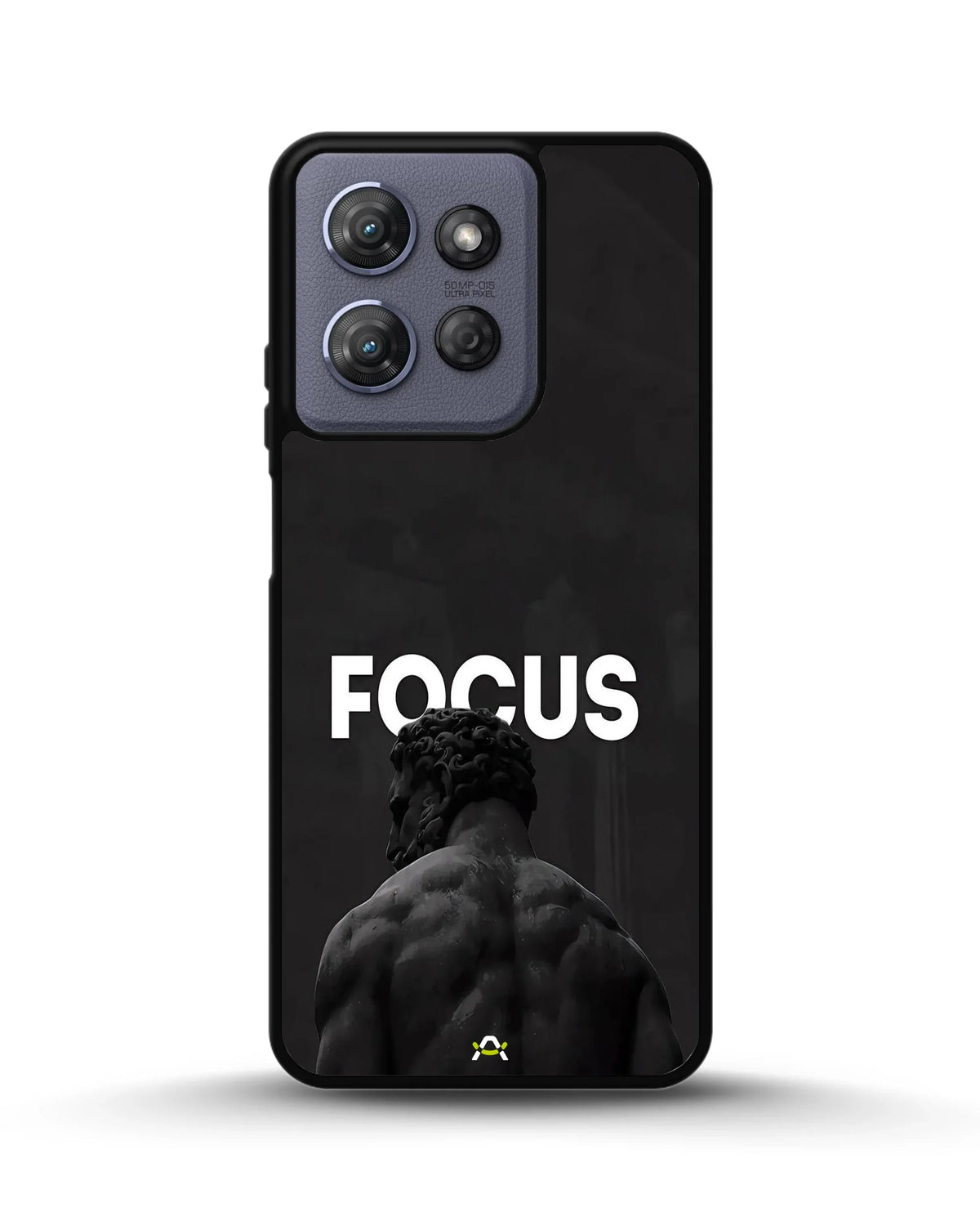 Focus Statue Phone Case - Bold Black Motivational Print for iPhone, Samsung, Pixel, OnePlus & Vivo