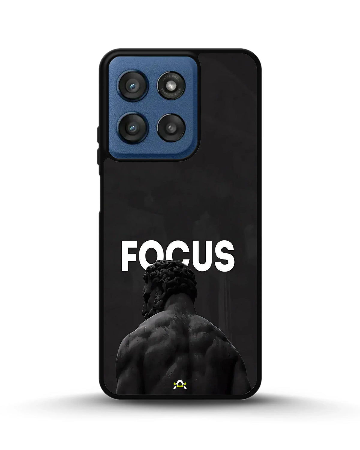 Focus Statue Phone Case - Bold Black Motivational Print for iPhone, Samsung, Pixel, OnePlus & Vivo