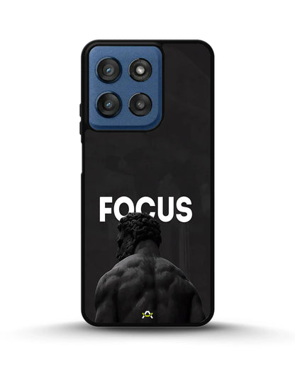 Focus Statue Phone Case - Bold Black Motivational Print for iPhone, Samsung, Pixel, OnePlus & Vivo