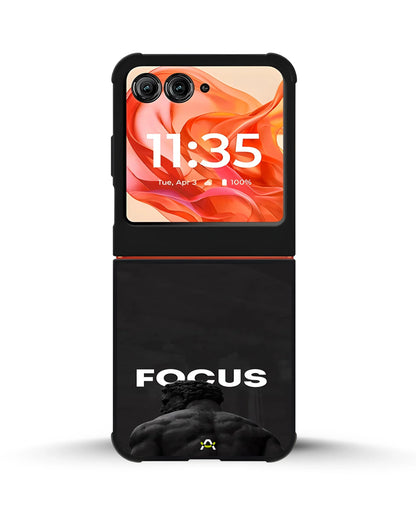 Focus Statue Phone Case - Bold Black Motivational Print for iPhone, Samsung, Pixel, OnePlus & Vivo