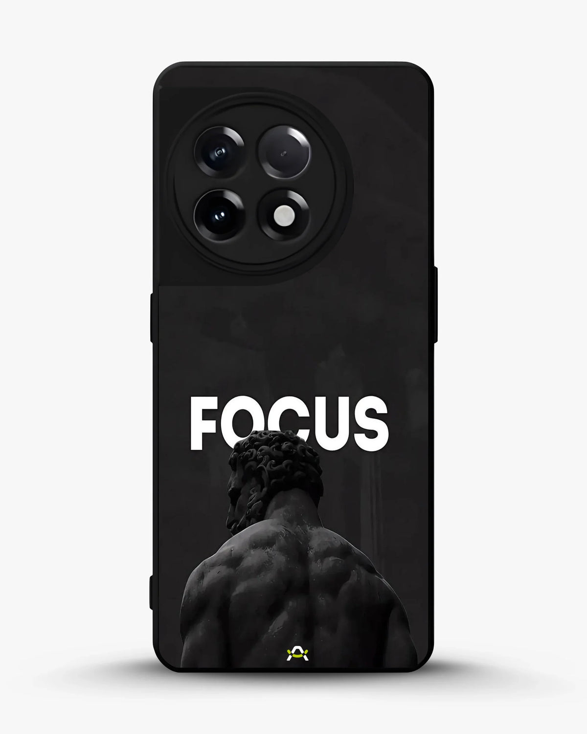 Focus Statue Phone Case - Bold Black Motivational Print for iPhone, Samsung, Pixel, OnePlus & Vivo