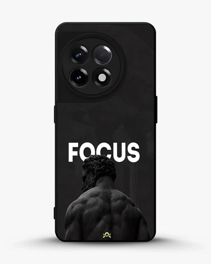 Focus Statue Phone Case - Bold Black Motivational Print for iPhone, Samsung, Pixel, OnePlus & Vivo