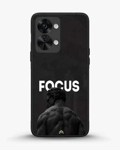 Focus Statue Phone Case - Bold Black Motivational Print for iPhone, Samsung, Pixel, OnePlus & Vivo