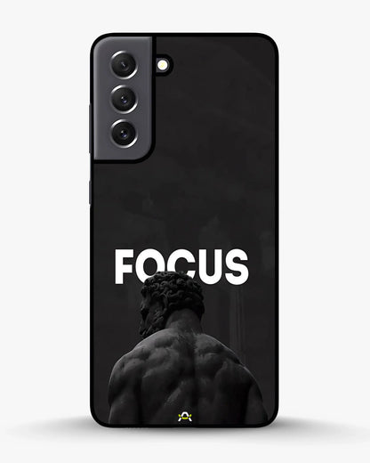Focus Statue Phone Case - Bold Black Motivational Print for iPhone, Samsung, Pixel, OnePlus & Vivo