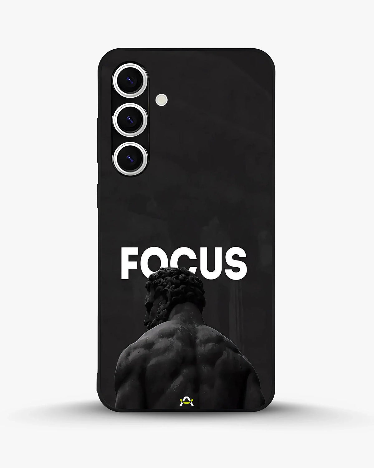Focus Statue Phone Case - Bold Black Motivational Print for iPhone, Samsung, Pixel, OnePlus & Vivo