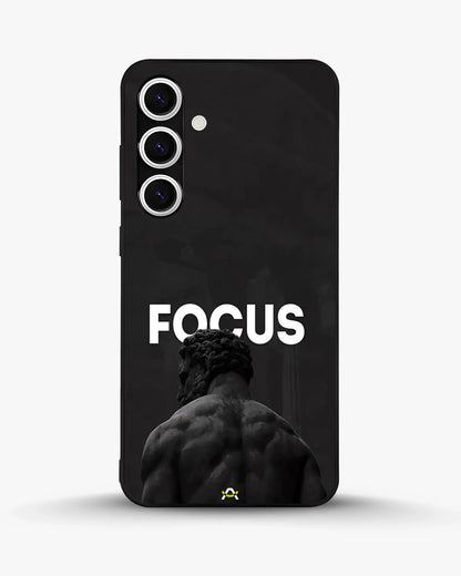 Focus Statue Phone Case - Bold Black Motivational Print for iPhone, Samsung, Pixel, OnePlus & Vivo