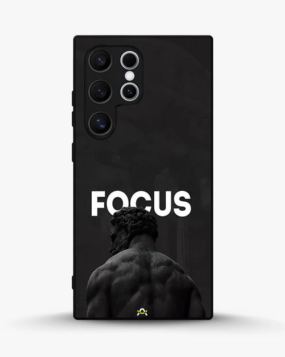 Focus Statue Phone Case - Bold Black Motivational Print for iPhone, Samsung, Pixel, OnePlus & Vivo