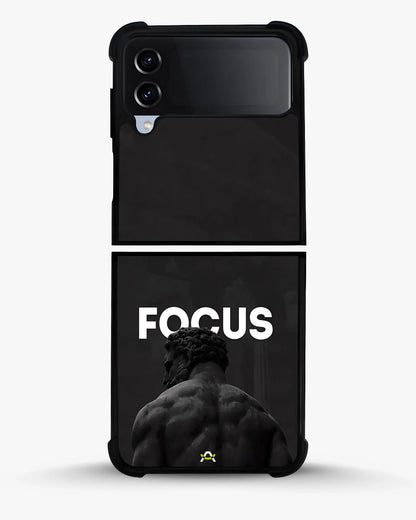 Focus Statue Phone Case - Bold Black Motivational Print for iPhone, Samsung, Pixel, OnePlus & Vivo