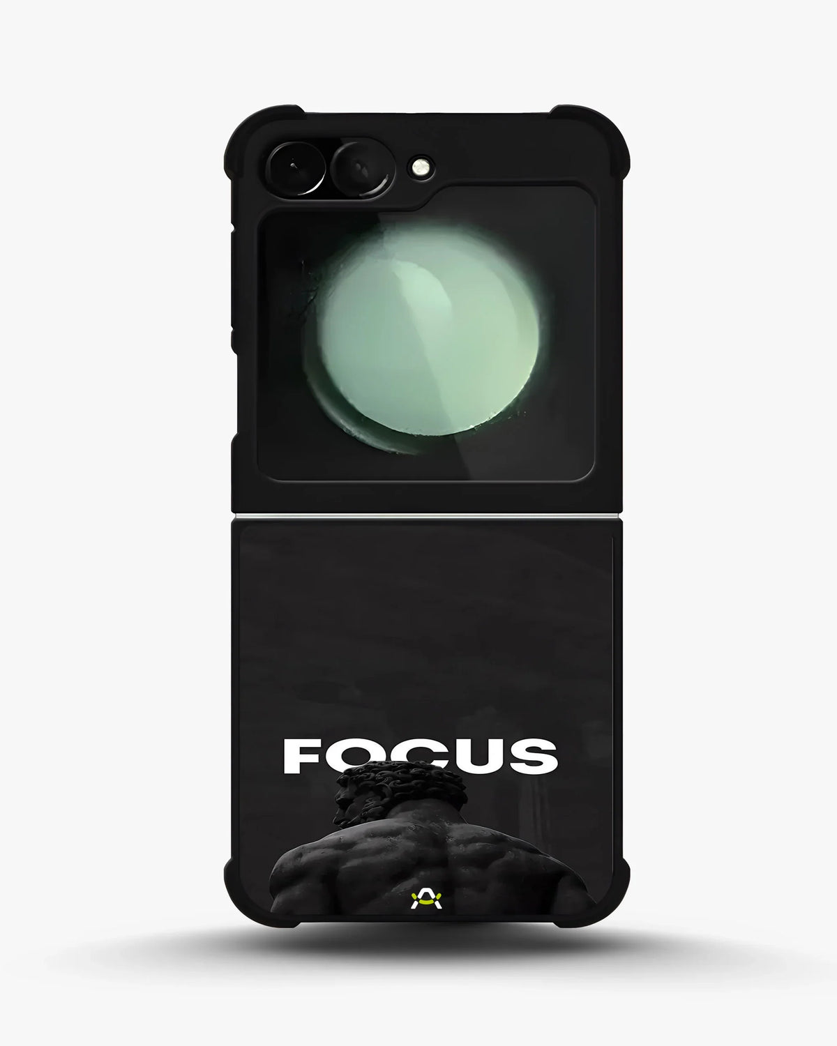 Focus Statue Phone Case - Bold Black Motivational Print for iPhone, Samsung, Pixel, OnePlus & Vivo