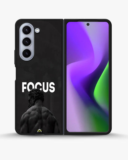 Focus Statue Phone Case - Bold Black Motivational Print for iPhone, Samsung, Pixel, OnePlus & Vivo