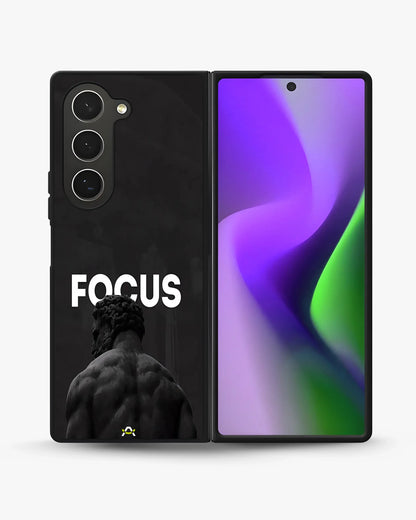 Focus Statue Phone Case - Bold Black Motivational Print for iPhone, Samsung, Pixel, OnePlus & Vivo
