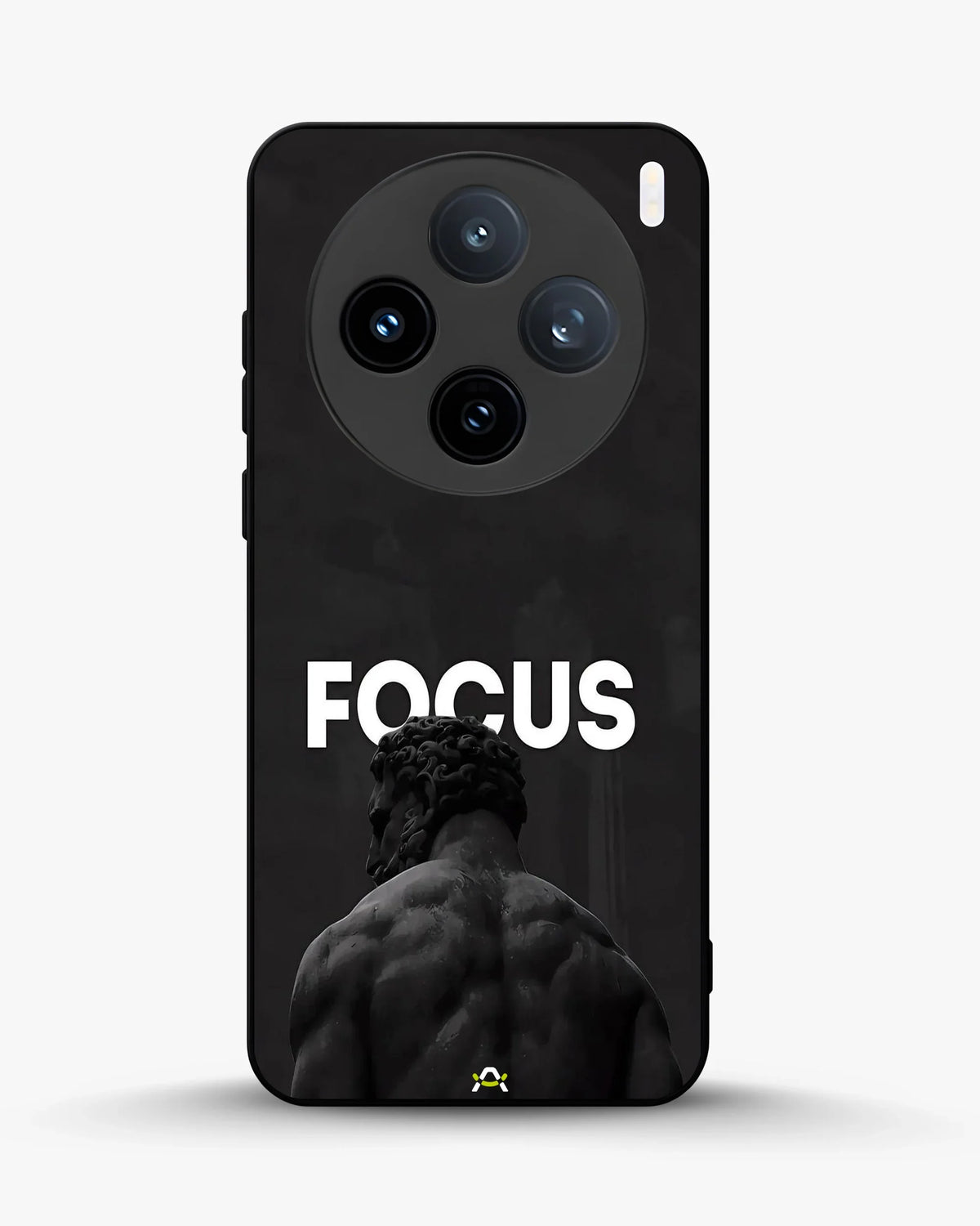 Focus Statue Phone Case - Bold Black Motivational Print for iPhone, Samsung, Pixel, OnePlus & Vivo