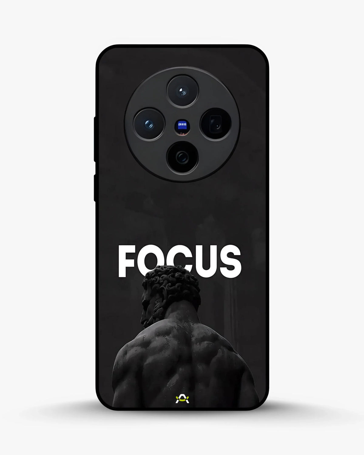 Focus Statue Phone Case - Bold Black Motivational Print for iPhone, Samsung, Pixel, OnePlus & Vivo