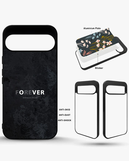 Forever Typography Phone Case - Charcoal Statement Print for iPhone, Samsung, Pixel, OnePlus & Vivo