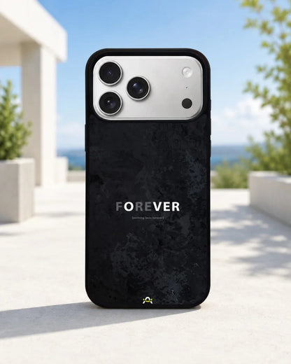 Forever Typography Phone Case - Charcoal Statement Print for iPhone, Samsung, Pixel, OnePlus & Vivo