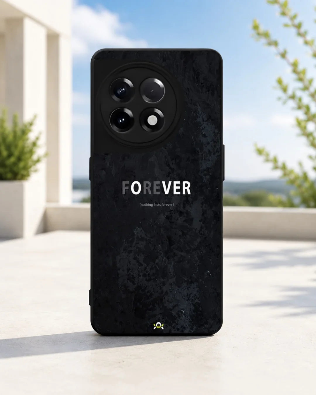 Forever Typography Phone Case - Charcoal Statement Print for iPhone, Samsung, Pixel, OnePlus & Vivo