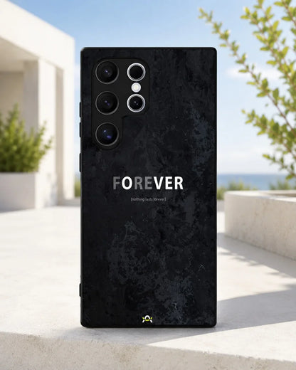 Forever Typography Phone Case - Charcoal Statement Print for iPhone, Samsung, Pixel, OnePlus & Vivo