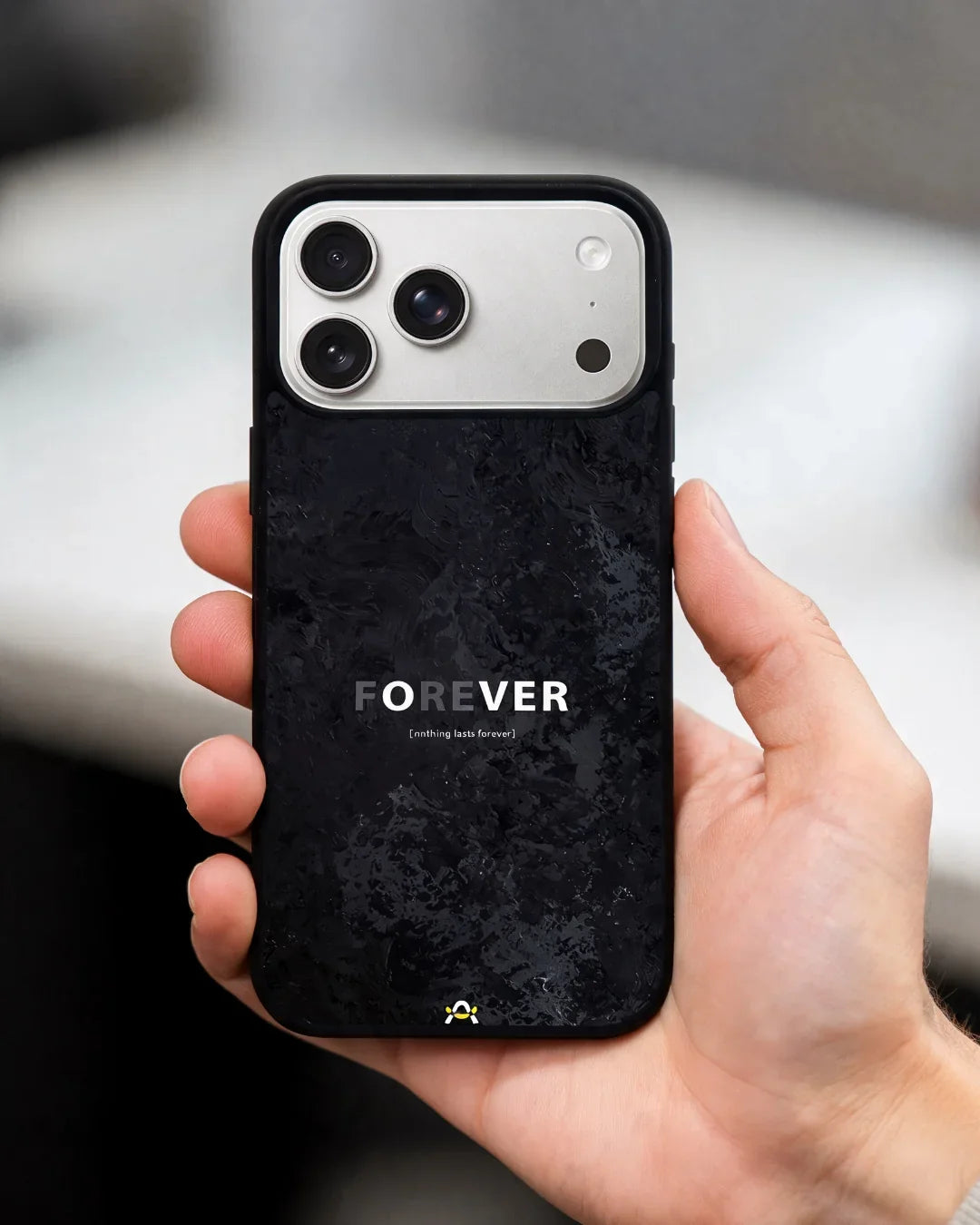 Forever Typography Phone Case - Charcoal Statement Print for iPhone, Samsung, Pixel, OnePlus & Vivo