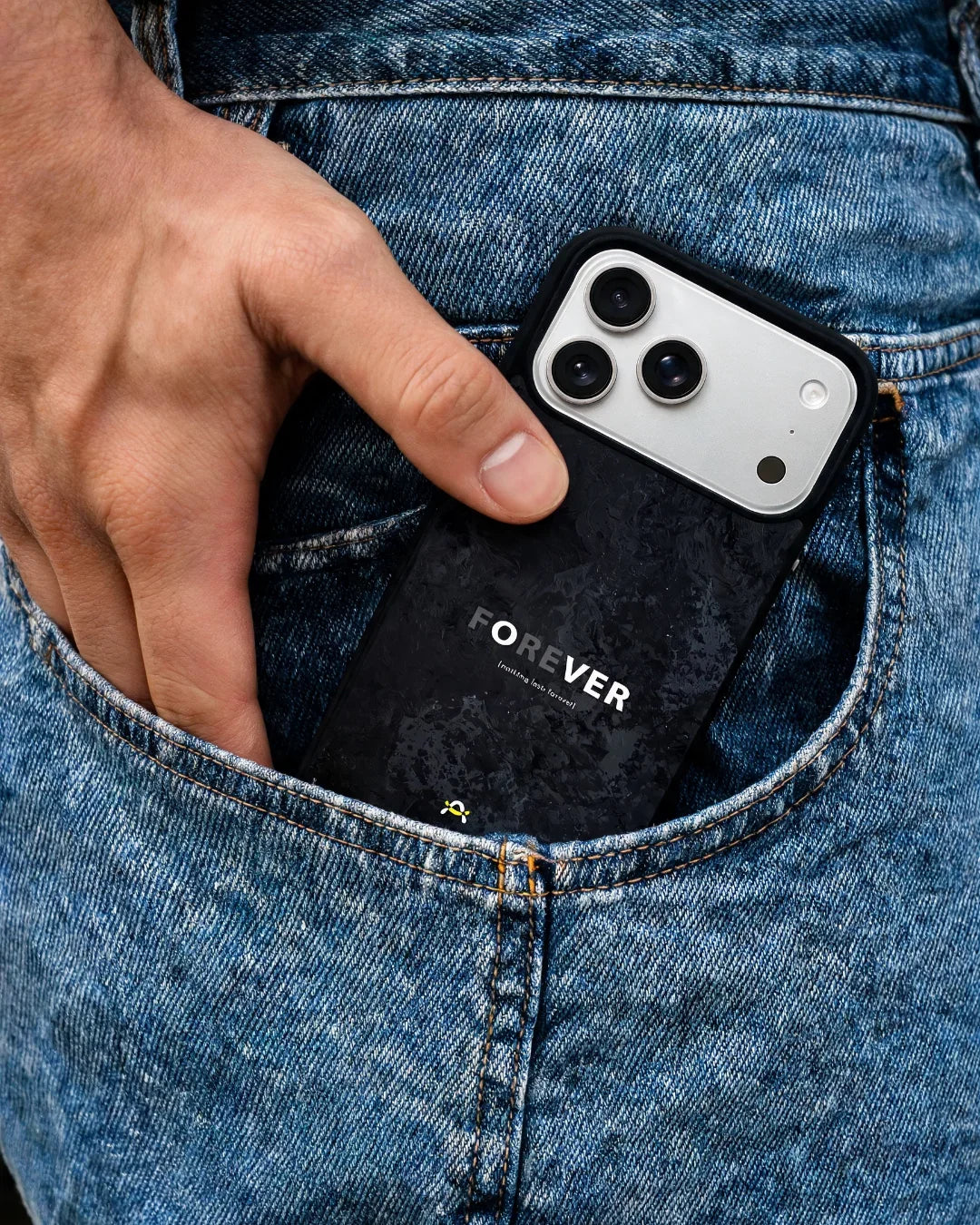 Forever Typography Phone Case - Charcoal Statement Print for iPhone, Samsung, Pixel, OnePlus & Vivo