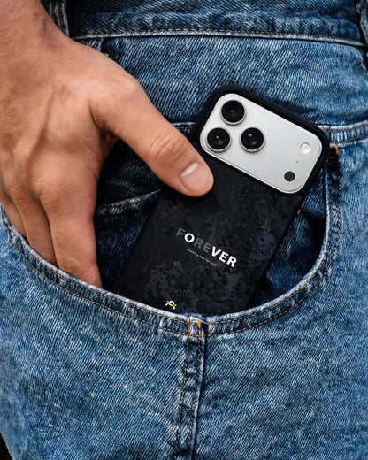 Forever Typography Phone Case - Charcoal Statement Print for iPhone, Samsung, Pixel, OnePlus & Vivo