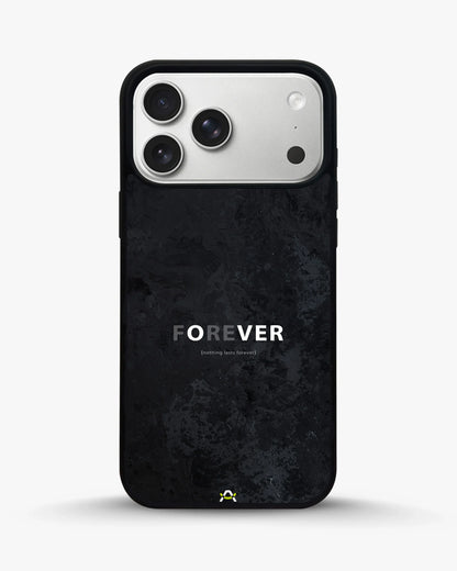 Forever Typography Phone Case - Charcoal Statement Print for iPhone, Samsung, Pixel, OnePlus & Vivo