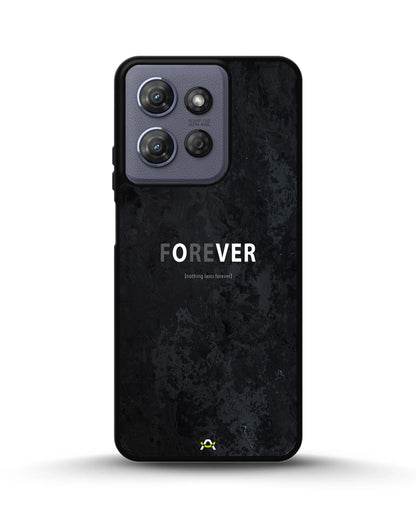 Forever Typography Phone Case - Charcoal Statement Print for iPhone, Samsung, Pixel, OnePlus & Vivo