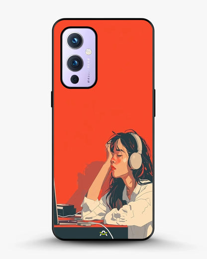 Girl With Headphones Phone Case - Relaxed Orange Art Print for iPhone, Samsung, Pixel, OnePlus & Vivo