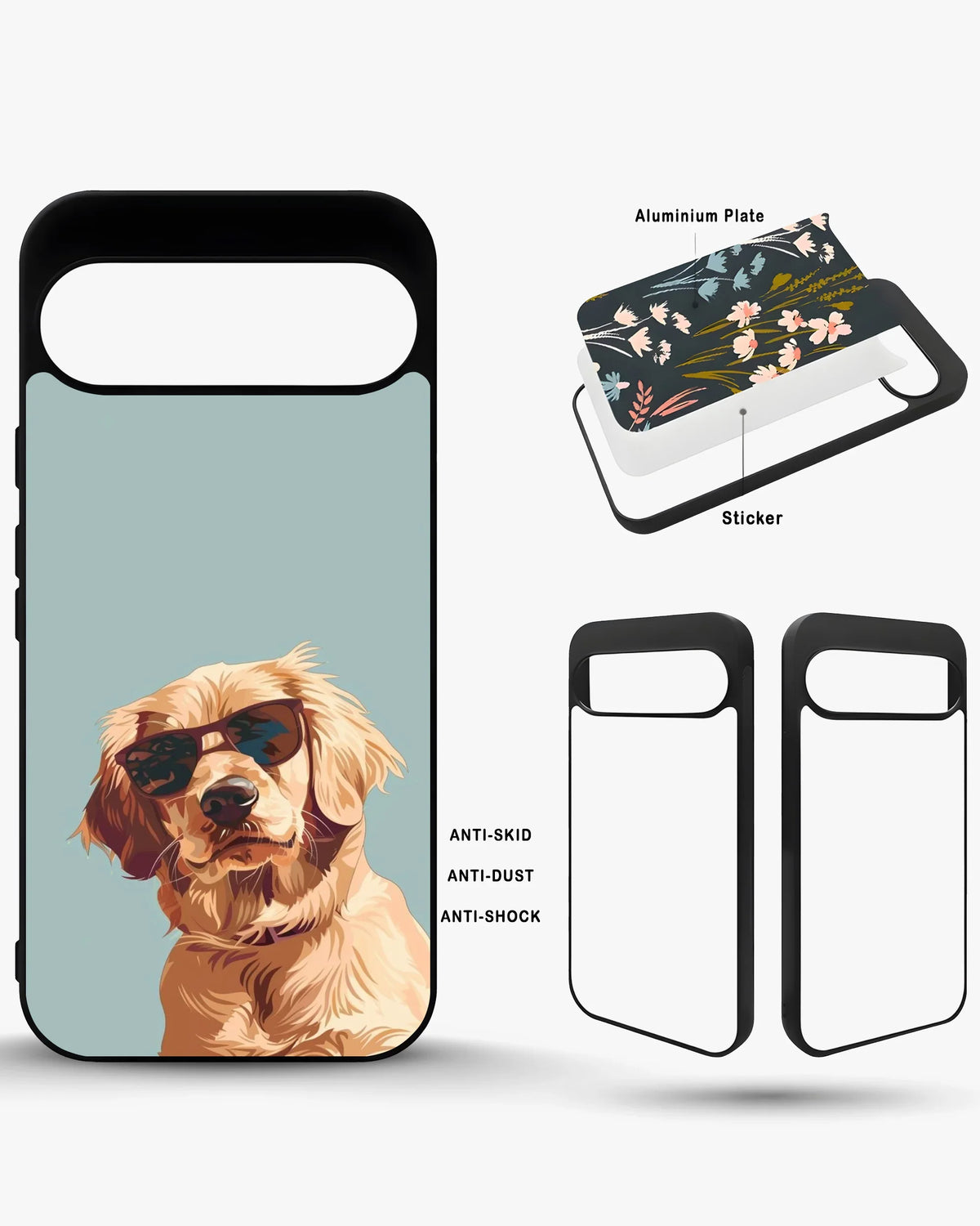 Cool Sunglass Dog Phone Case – Glossy Printed Phone Case for iPhone, Samsung, Pixel & OnePlus