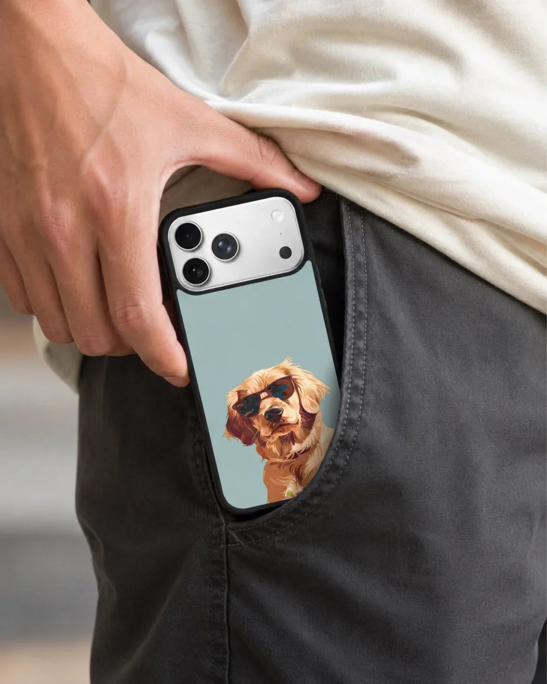 Cool Sunglass Dog Phone Case – Glossy Printed Phone Case for iPhone, Samsung, Pixel & OnePlus