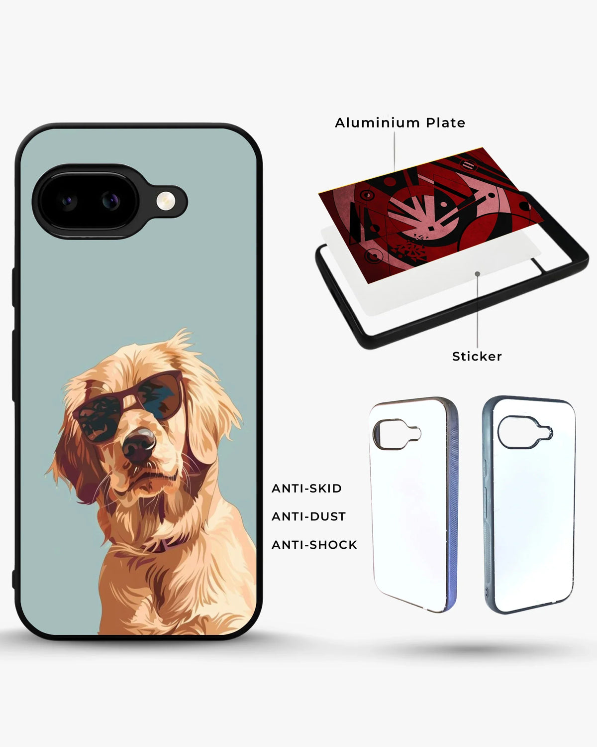 Cool Sunglass Dog Phone Case – Glossy Printed Phone Case for iPhone, Samsung, Pixel & OnePlus