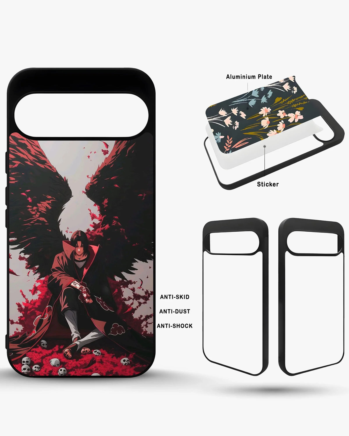 Itachi Uchiha Anime Case – Glossy Printed Back Cover for iPhone, Samsung, Pixel & OnePlus