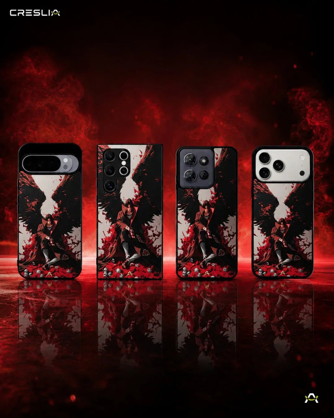 Itachi Uchiha Anime Case – Glossy Printed Back Cover for iPhone, Samsung, Pixel & OnePlus