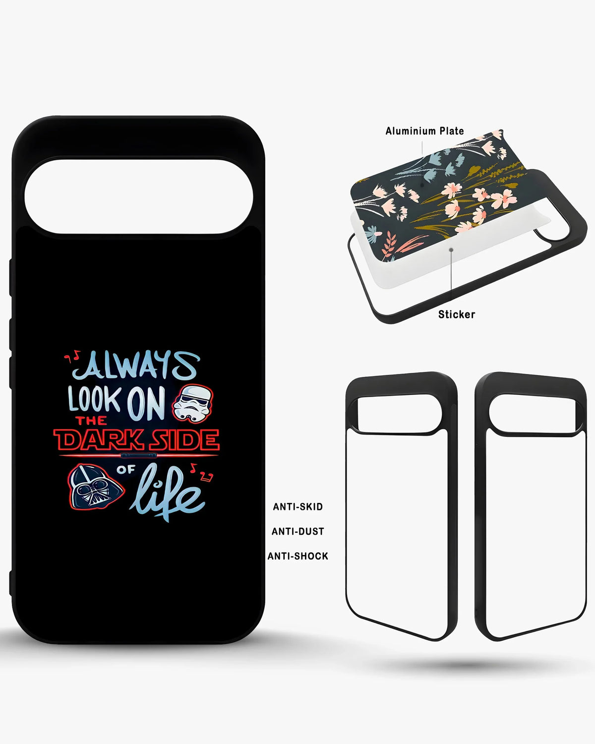 Always Look on the Dark Side Phone Case - Iconic Helmet Typography Print for iPhone, Samsung, Pixel, OnePlus & Vivo