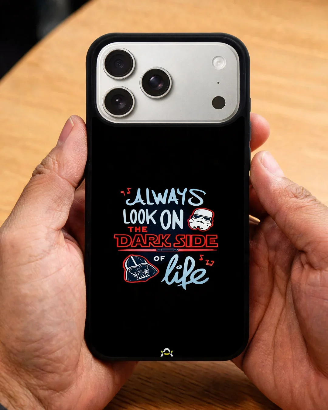 Always Look on the Dark Side Phone Case - Iconic Helmet Typography Print for iPhone, Samsung, Pixel, OnePlus & Vivo