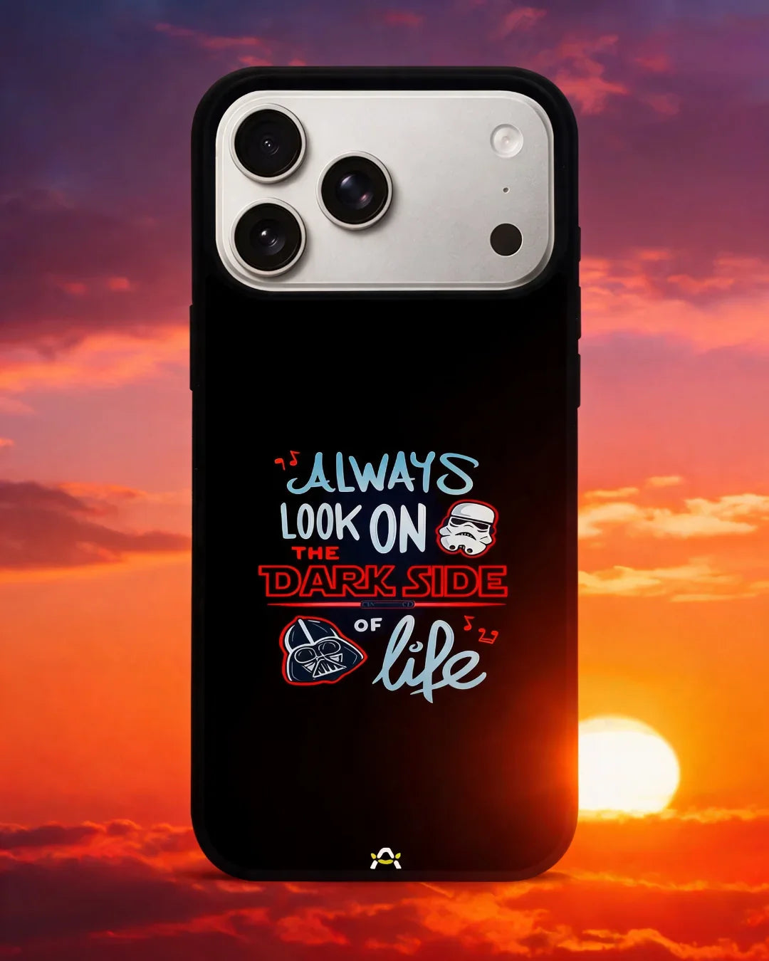Always Look on the Dark Side Phone Case - Iconic Helmet Typography Print for iPhone, Samsung, Pixel, OnePlus & Vivo