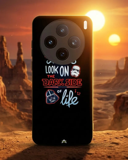 Always Look on the Dark Side Phone Case - Iconic Helmet Typography Print for iPhone, Samsung, Pixel, OnePlus & Vivo