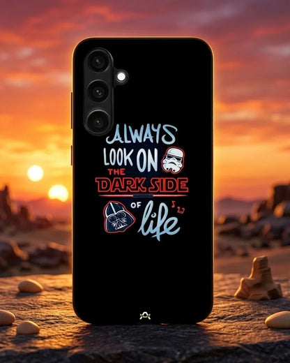 Always Look on the Dark Side Phone Case - Iconic Helmet Typography Print for iPhone, Samsung, Pixel, OnePlus & Vivo