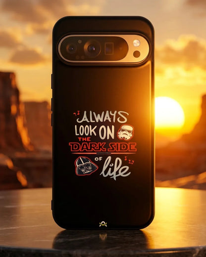 Always Look on the Dark Side Phone Case - Iconic Helmet Typography Print for iPhone, Samsung, Pixel, OnePlus & Vivo