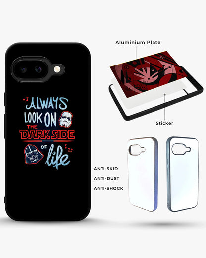 Always Look on the Dark Side Phone Case - Iconic Helmet Typography Print for iPhone, Samsung, Pixel, OnePlus & Vivo