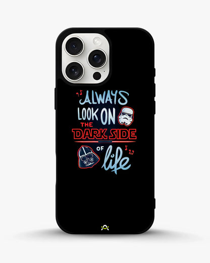 Always Look on the Dark Side Phone Case - Iconic Helmet Typography Print for iPhone, Samsung, Pixel, OnePlus & Vivo