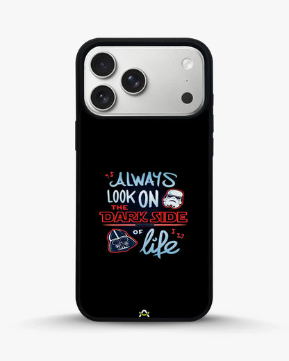 Always Look on the Dark Side Phone Case - Iconic Helmet Typography Print for iPhone, Samsung, Pixel, OnePlus & Vivo