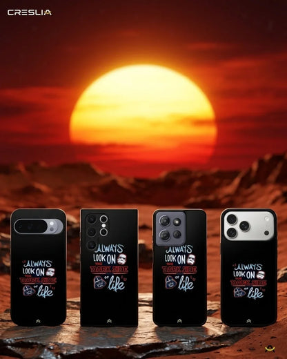 Always Look on the Dark Side Phone Case - Iconic Helmet Typography Print for iPhone, Samsung, Pixel, OnePlus & Vivo