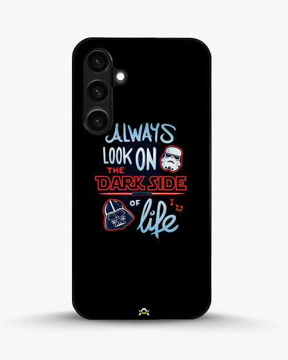 Always Look on the Dark Side Phone Case - Iconic Helmet Typography Print for iPhone, Samsung, Pixel, OnePlus & Vivo